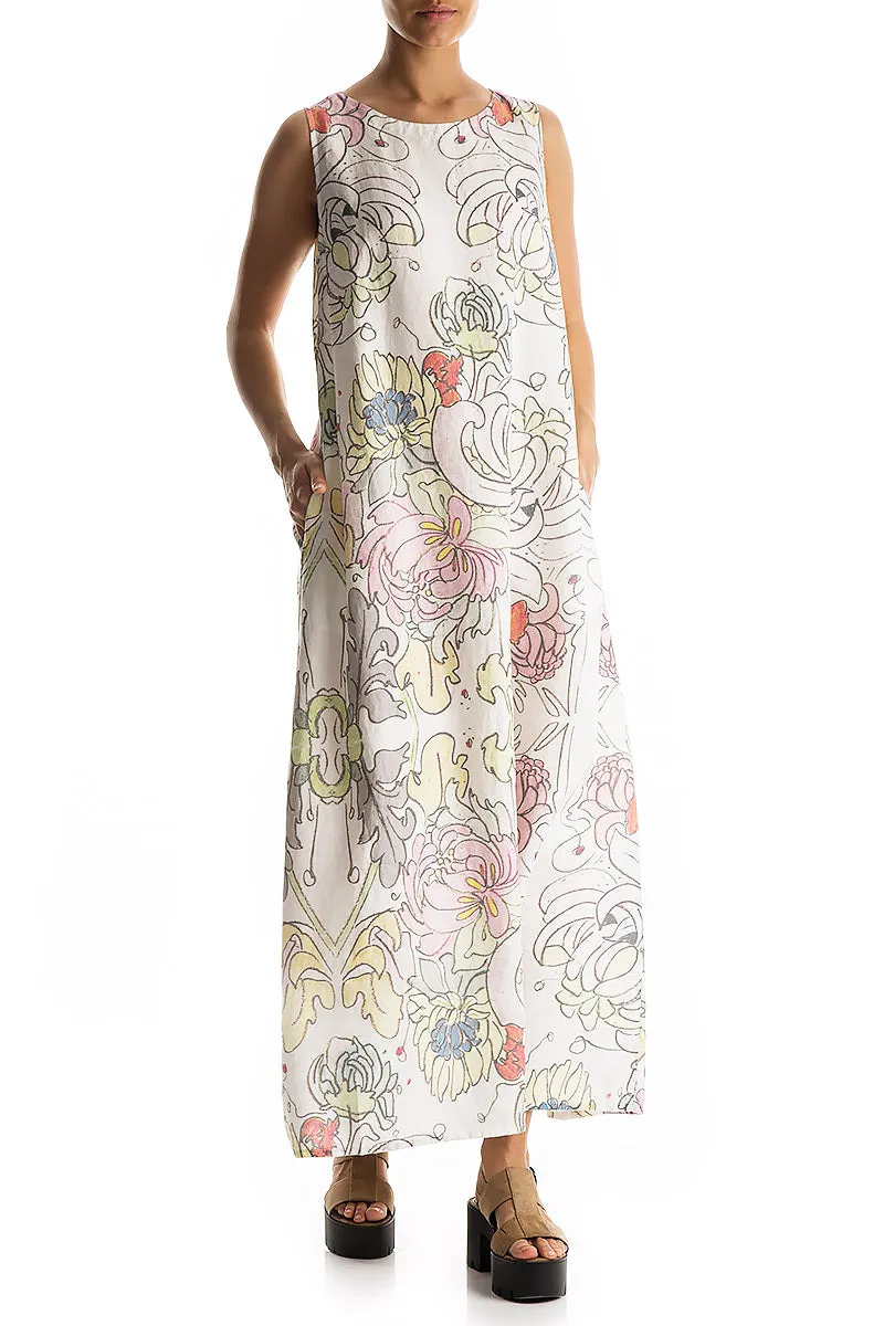 Maxi Floral Linen Dress