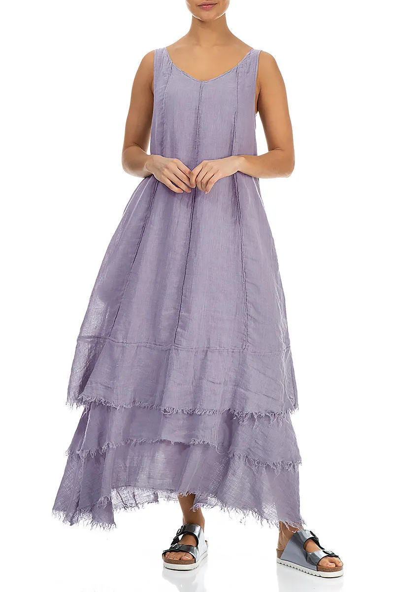 Maxi Lavender Gauze Linen Dress