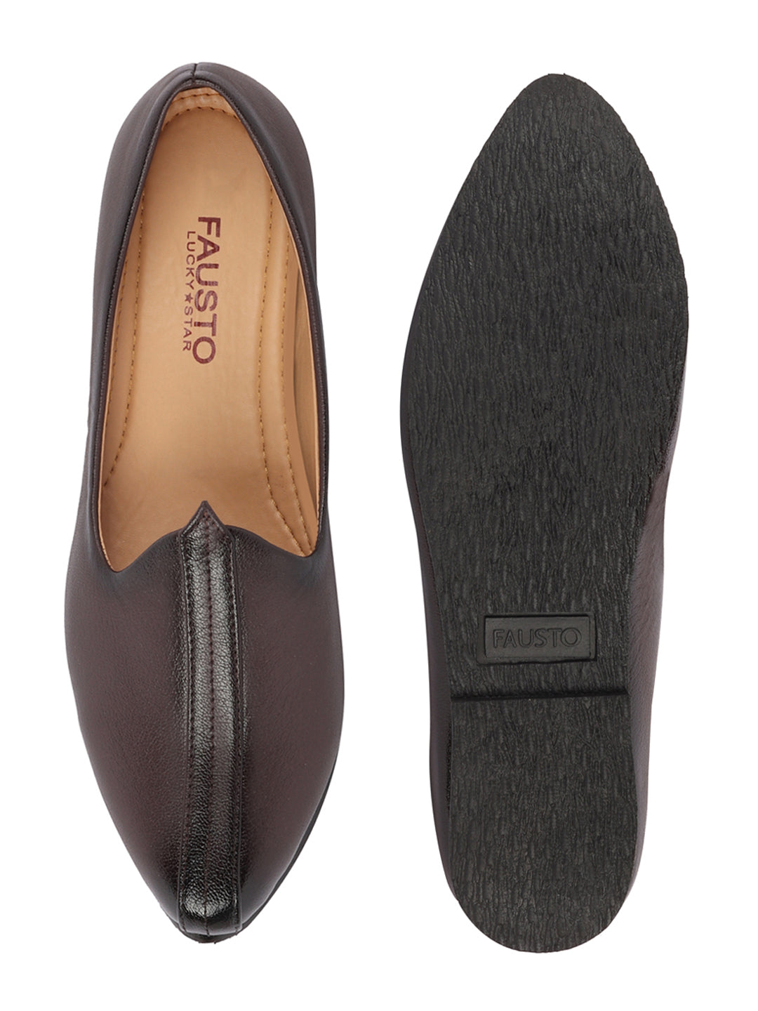 Men Brown Ethnic Slip-On Jutis and Mojaris