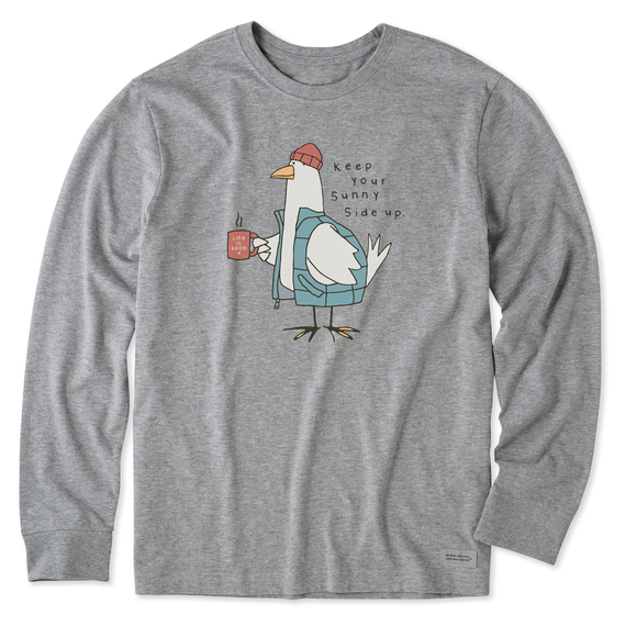 Men's Sunny Side Warmly Dressed Chicken Long Sleeve Crusher Tee