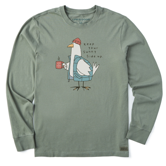 Men's Sunny Side Warmly Dressed Chicken Long Sleeve Crusher Tee