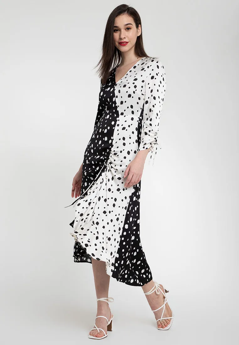 Millie Polka Dotted Long Sleeve Maxi Dress