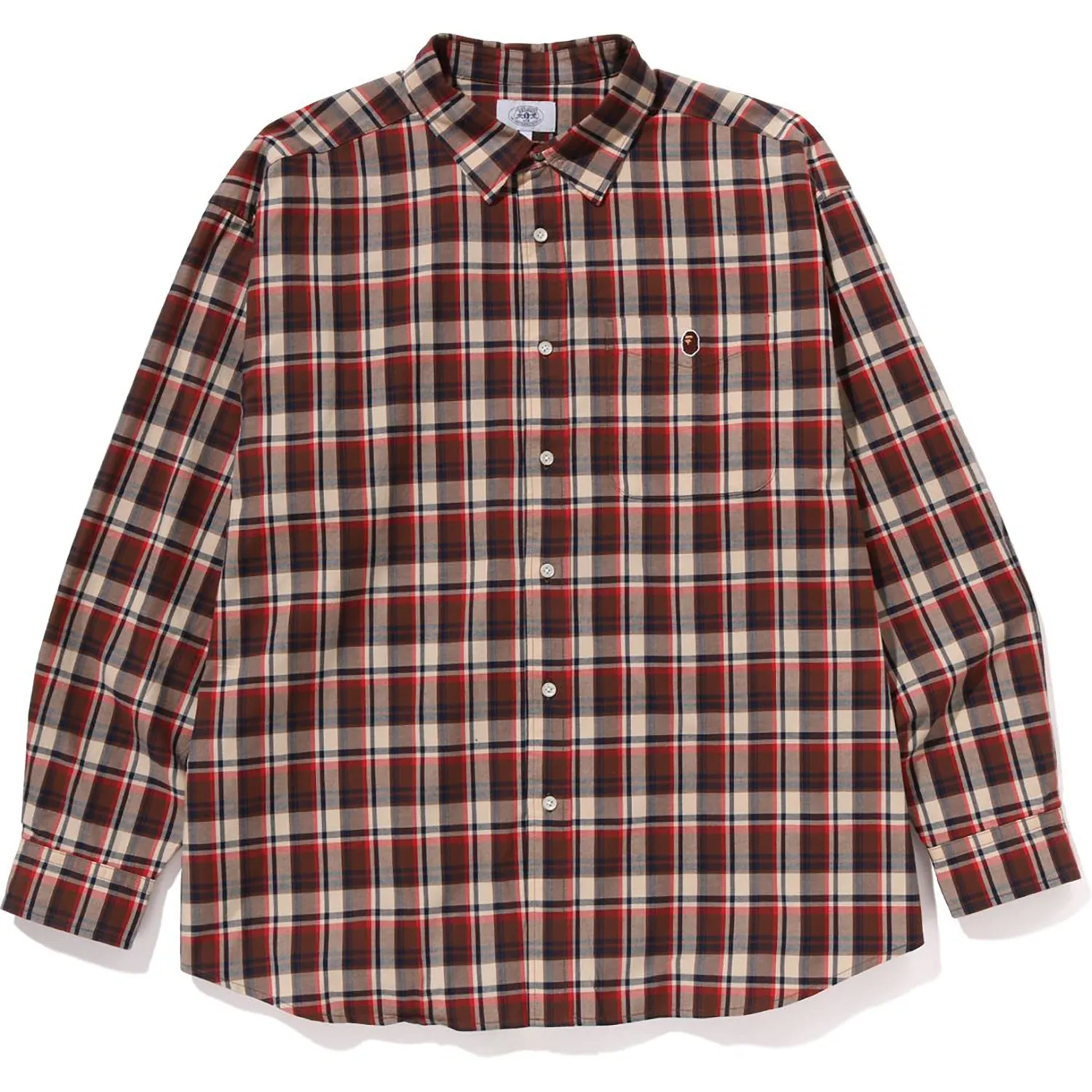 MINI BAPE CHECK LOOSE FIT SHIRT MENS