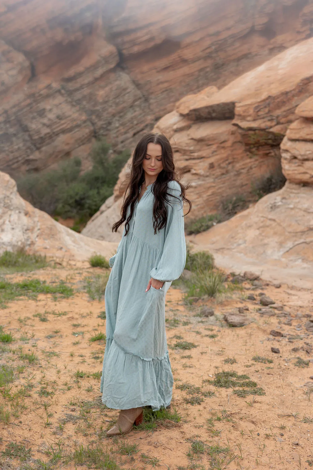 Morgan Boho Long Sleeve Maxi Dress