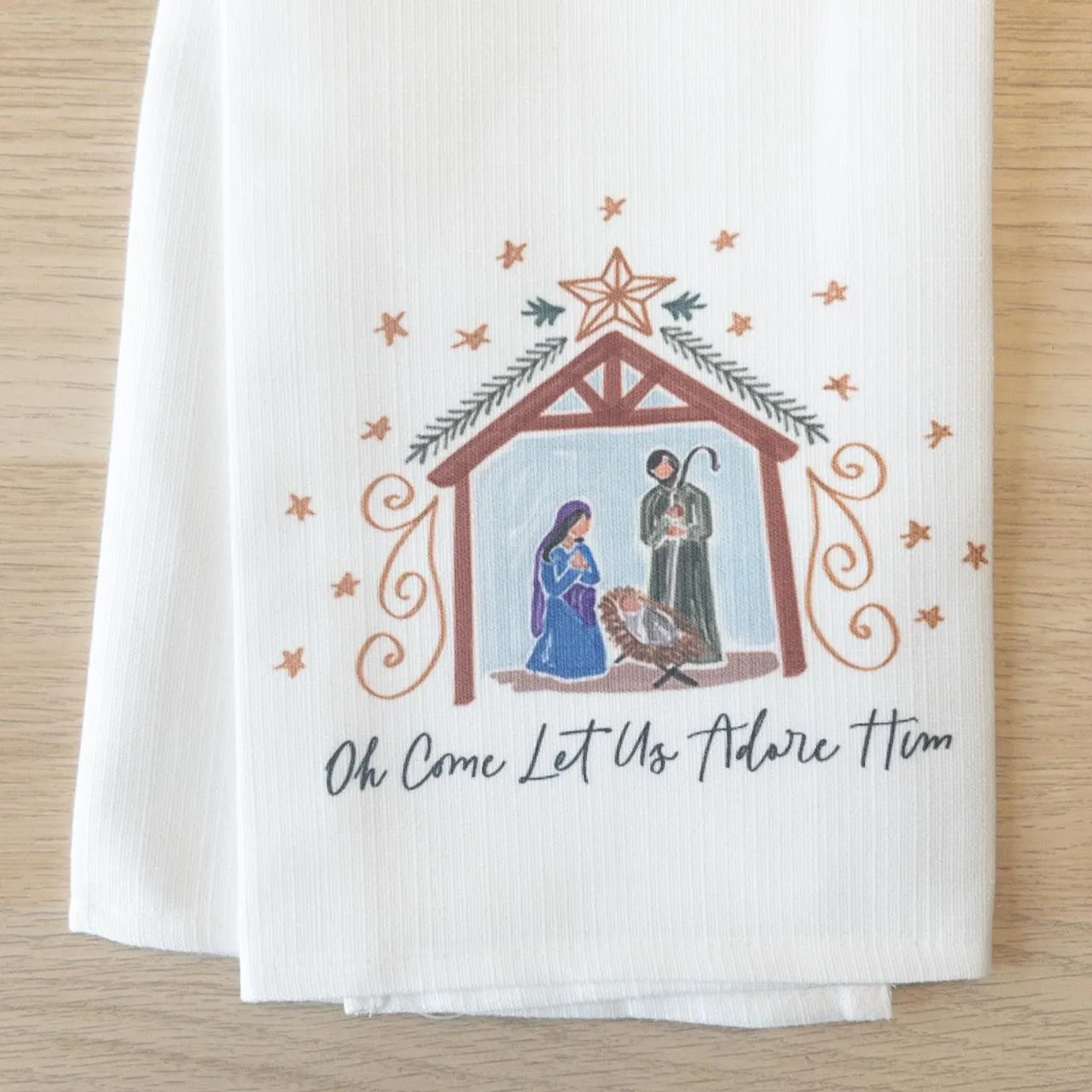 Nativity: Oh Come Let Us Adore Him Towel