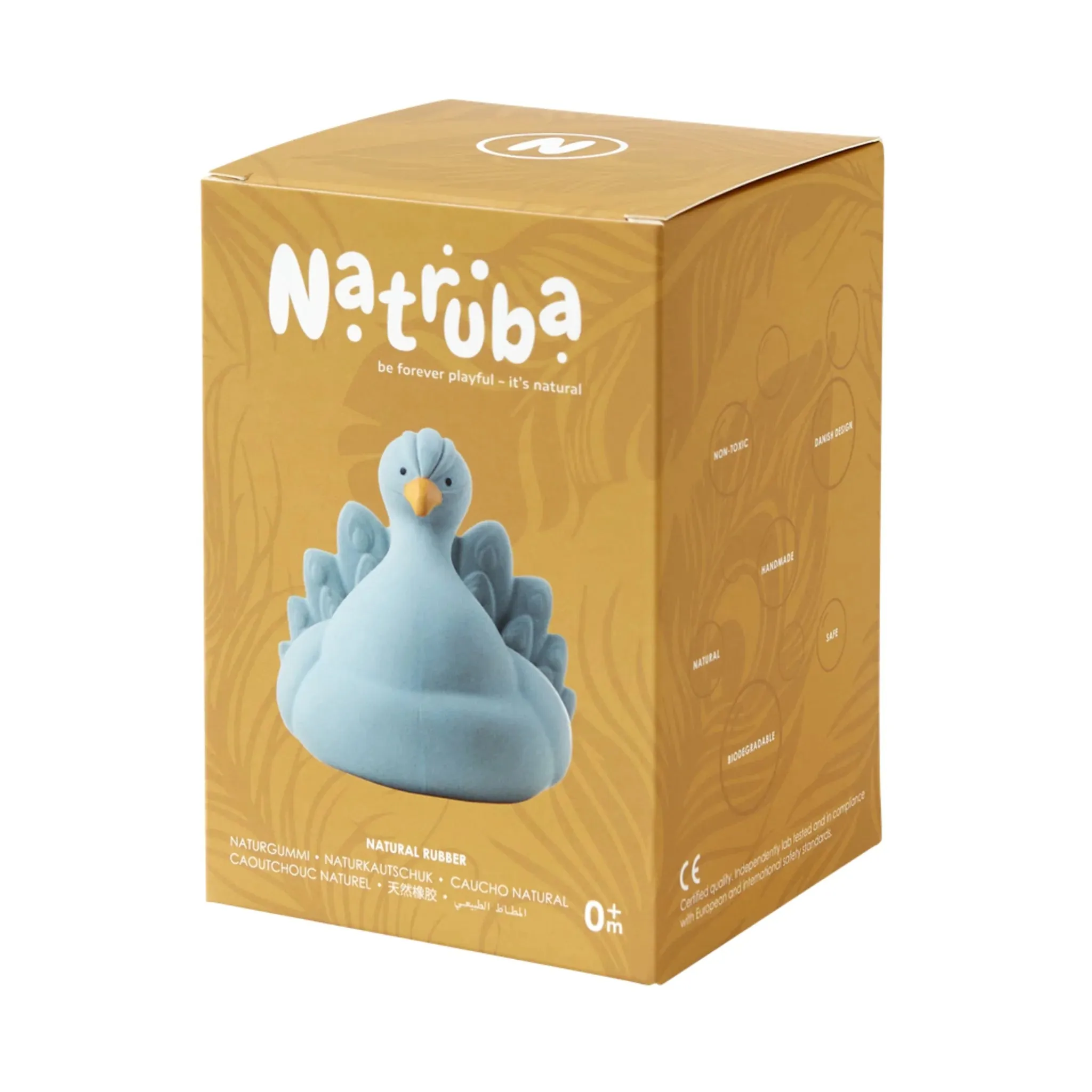 Natruba - Natural rubber Bathtoy Peacock - Light Blue