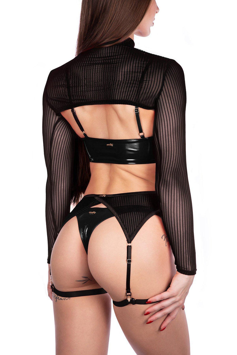 Naughty Thoughts XXX Rated See Through Garter Belt - Black