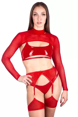 Naughty Thoughts XXX Rated See Through Shrug - Red