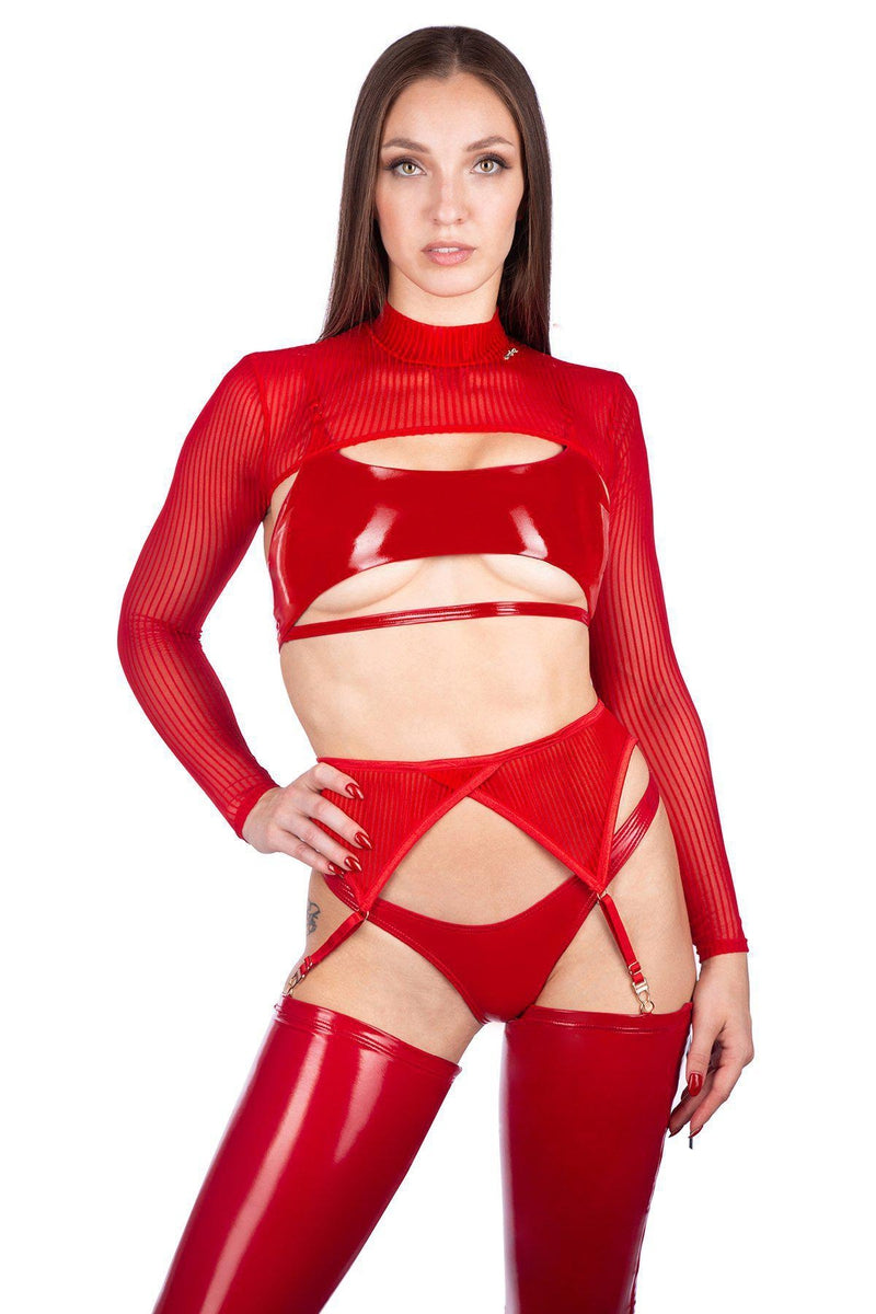 Naughty Thoughts XXX Rated See Through Shrug - Red