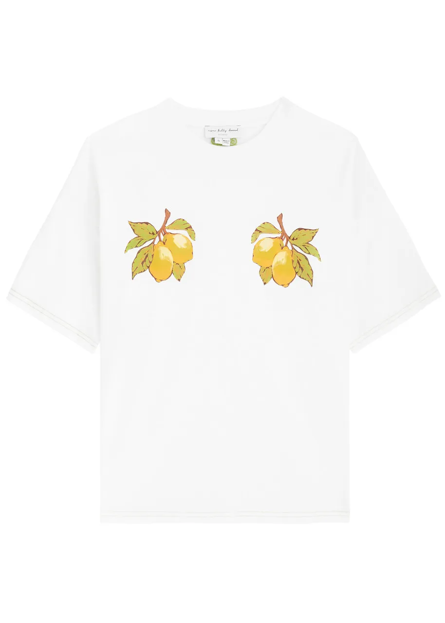 NEVER FULLY DRESSED Lemon printed cotton T-shirt  -                         -                     -                