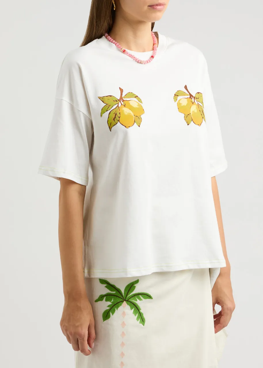 NEVER FULLY DRESSED Lemon printed cotton T-shirt  -                         -                     -                