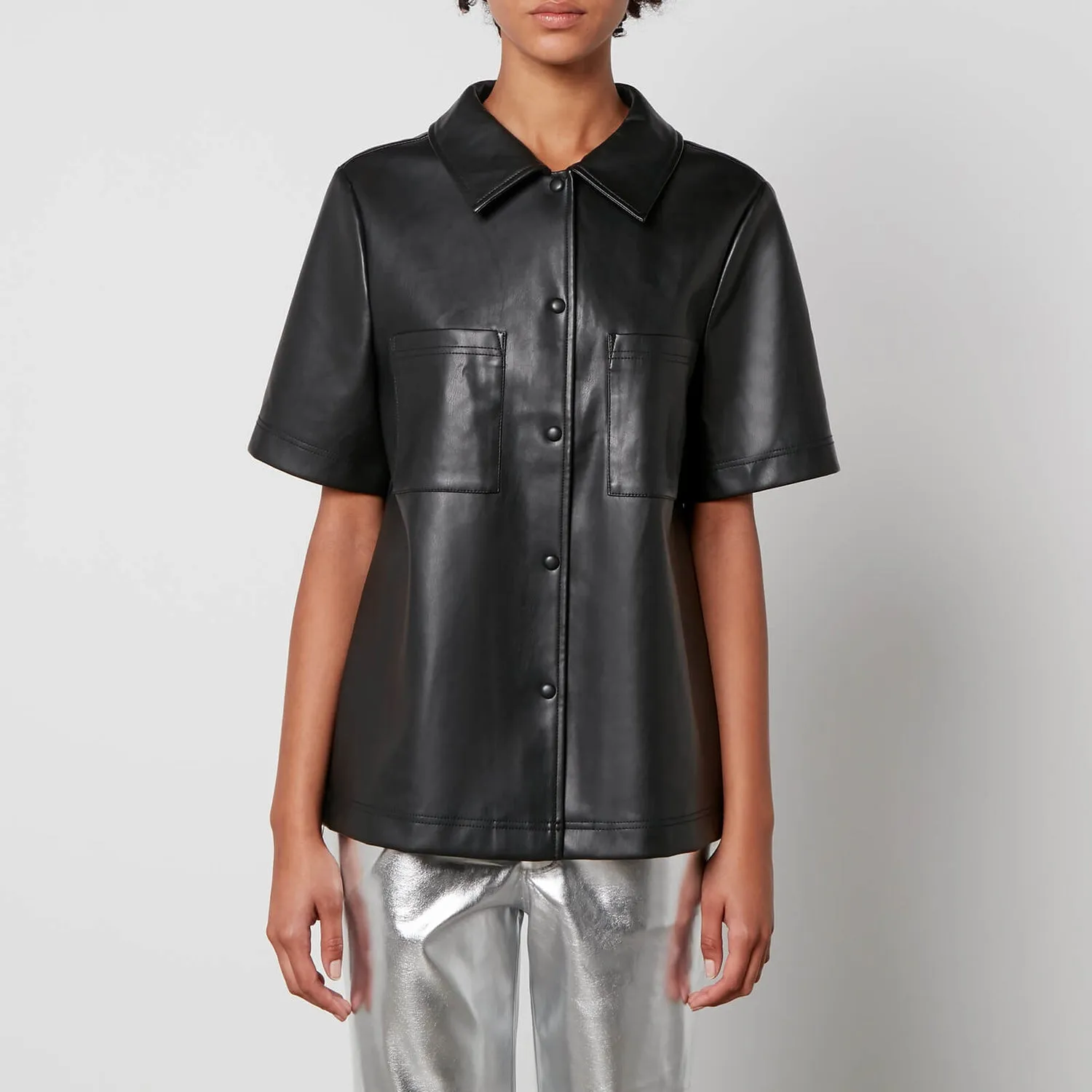 Never Fully Dressed Vegan Leather Lizzie Shirt