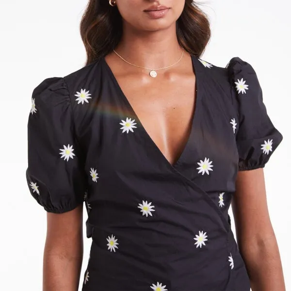 Never Fully Dressed Women's Black Daisy Blouse - Black