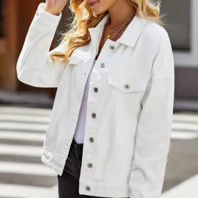 Oversized Shawl Collar Denim Jacket