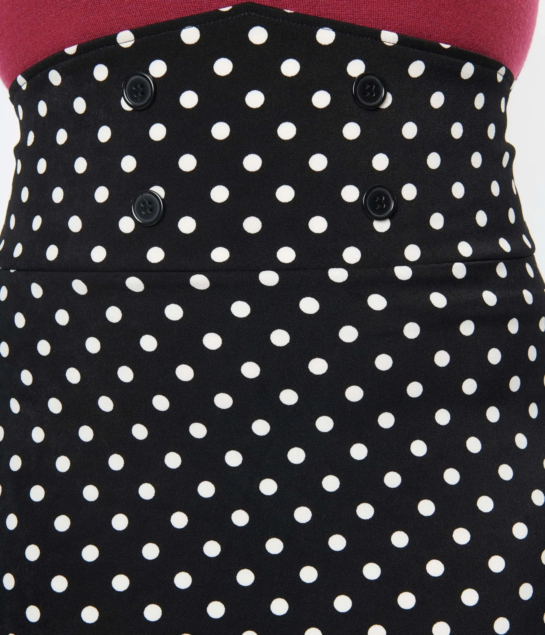 Plus Size Black & White Polka Dot Wiggle Skirt