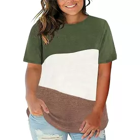 Plus size short sleeve crewneck top