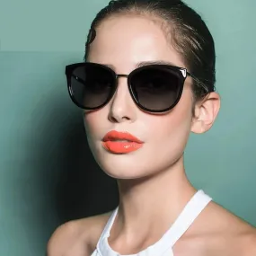 Polarized Metal Frame Retro Style Round Anti-Glare Sunglasses for Women