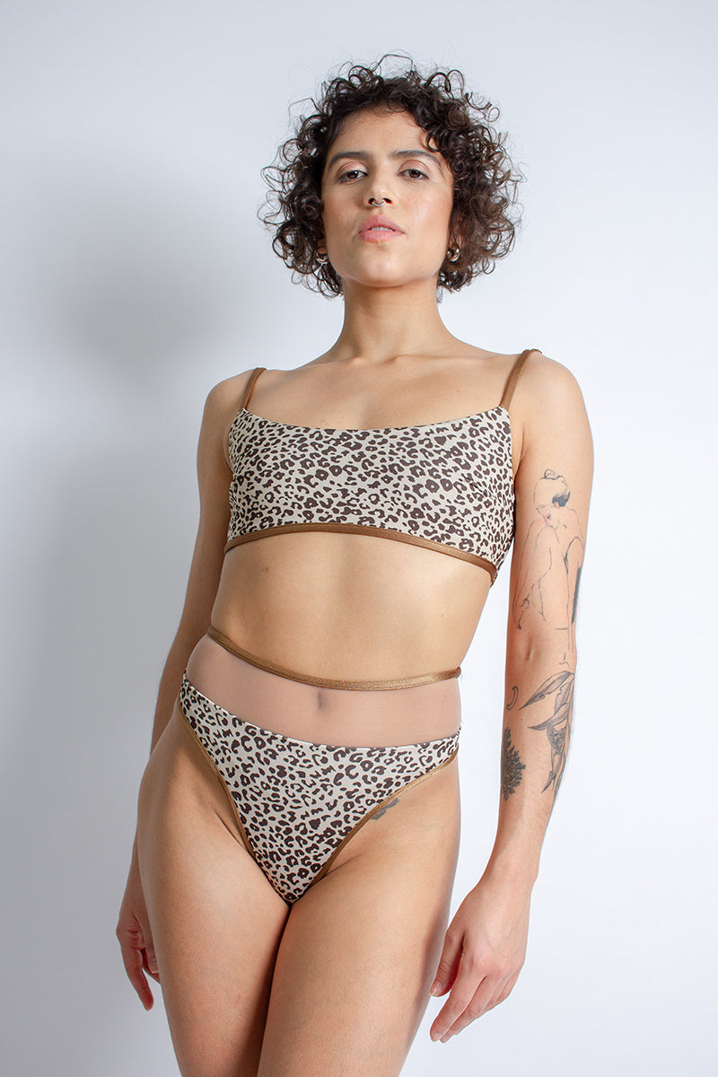 Rolling Vento Reversible Selva Top - Beige Leopard/Chocolate