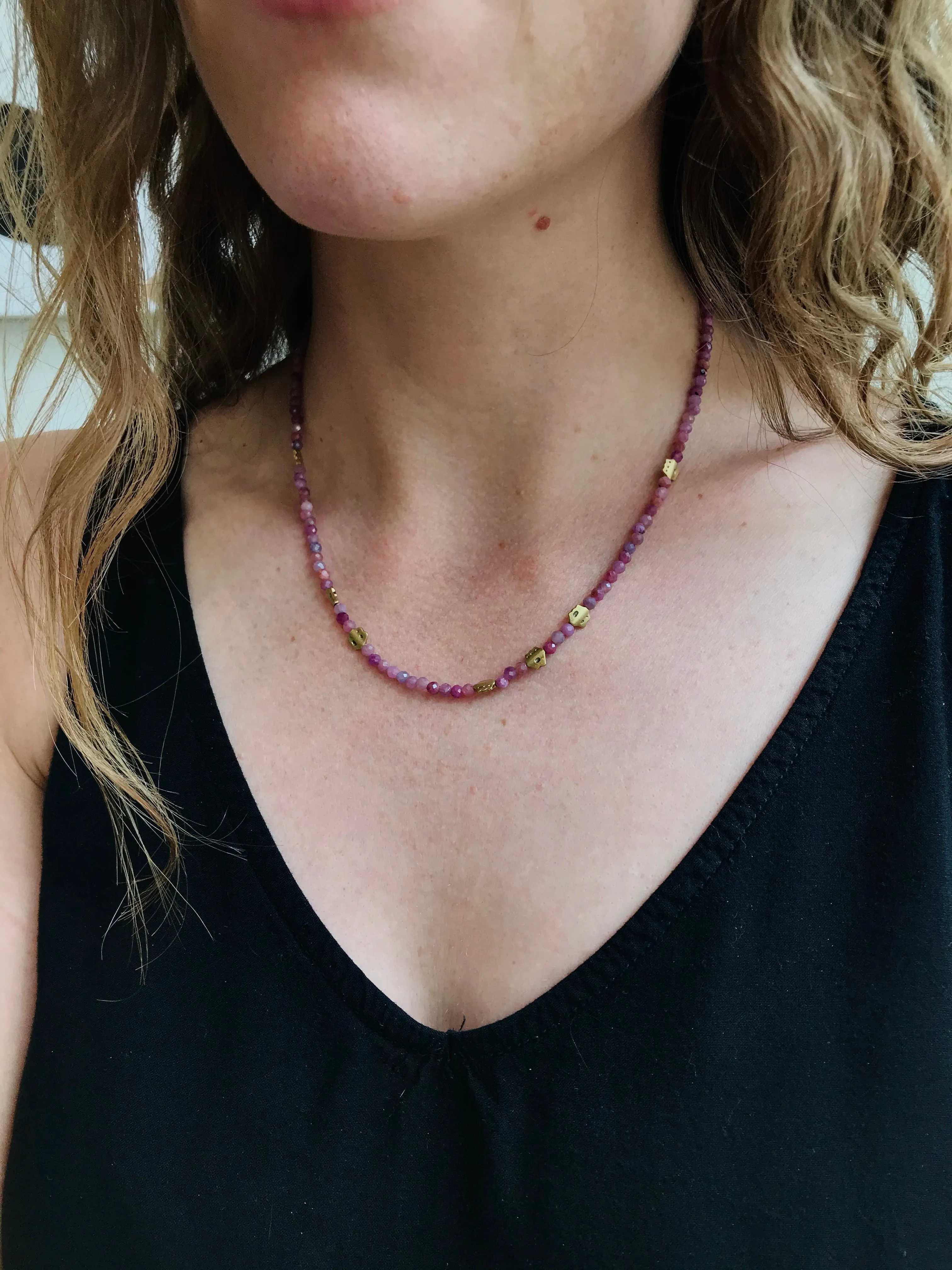 Ruby Flora Bead Necklace