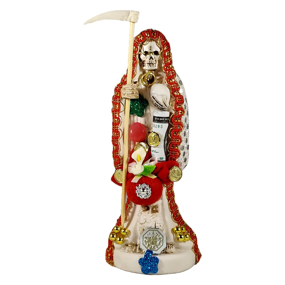 Santa Muerte Statue - Dressed - 6 - White