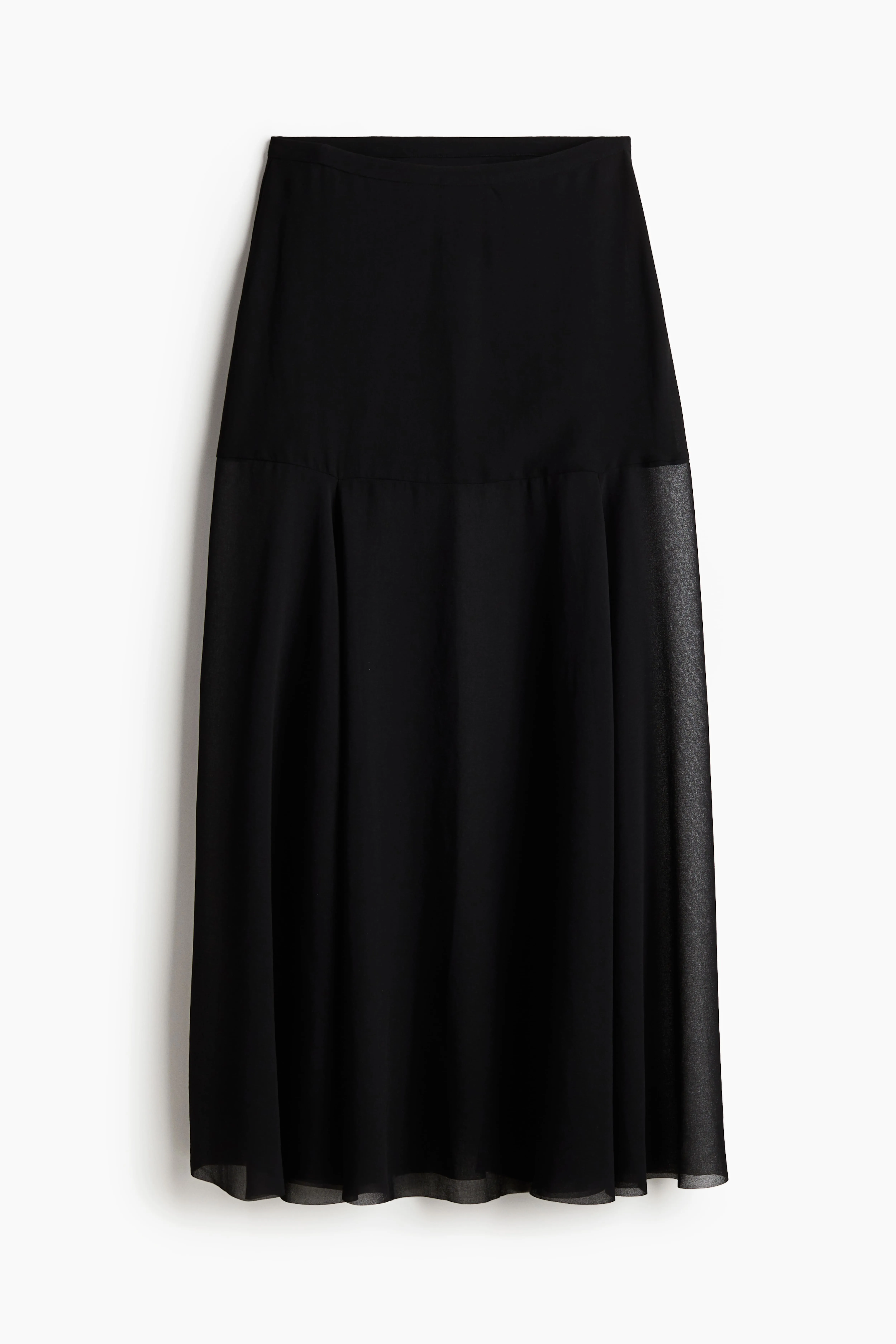 Sheer maxi skirt - Regular waist - Long - Black - Ladies | H&M GB