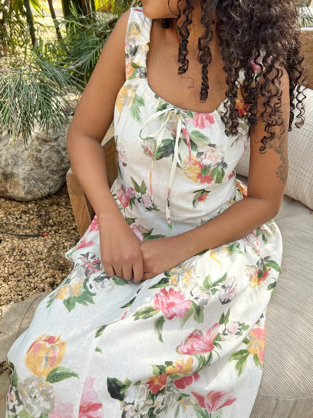 Shisa Linen Maxi Dress - Floral