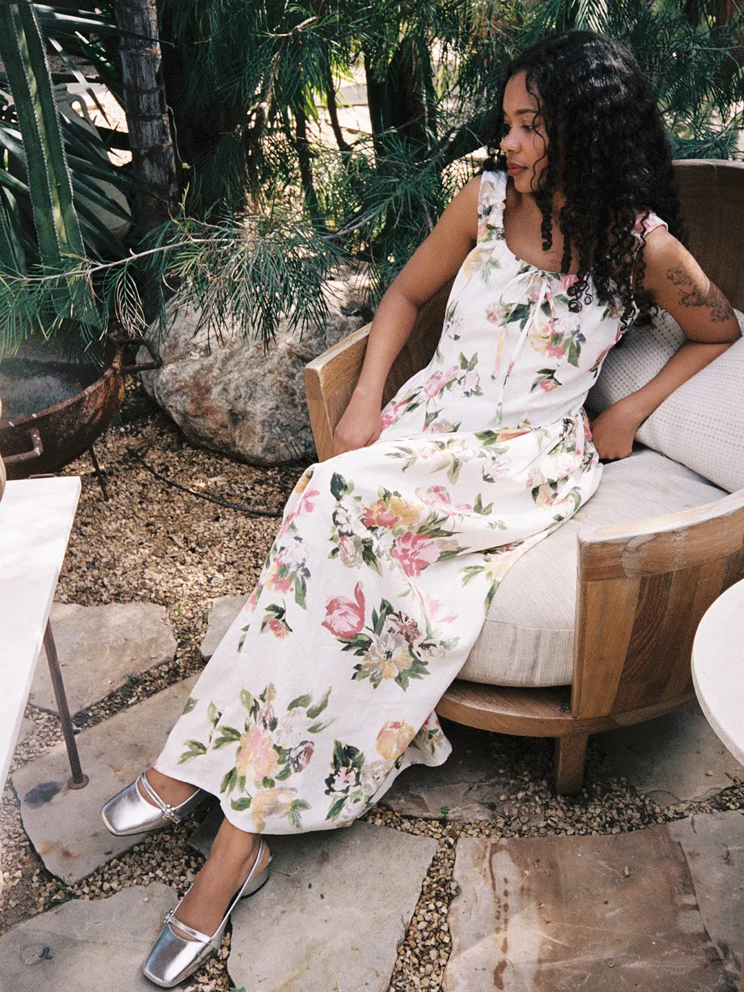 Shisa Linen Maxi Dress - Floral