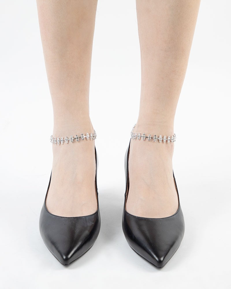 Sliver Irregular Rhinestones Ankle Chain