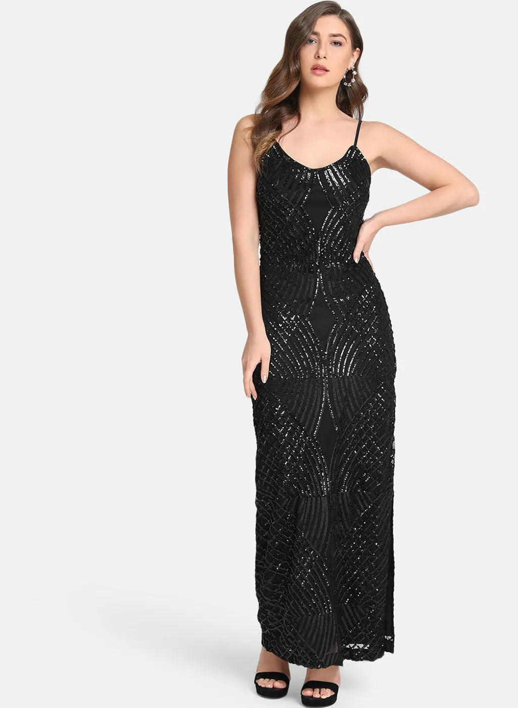 Spagetti Strap Sequin Dress