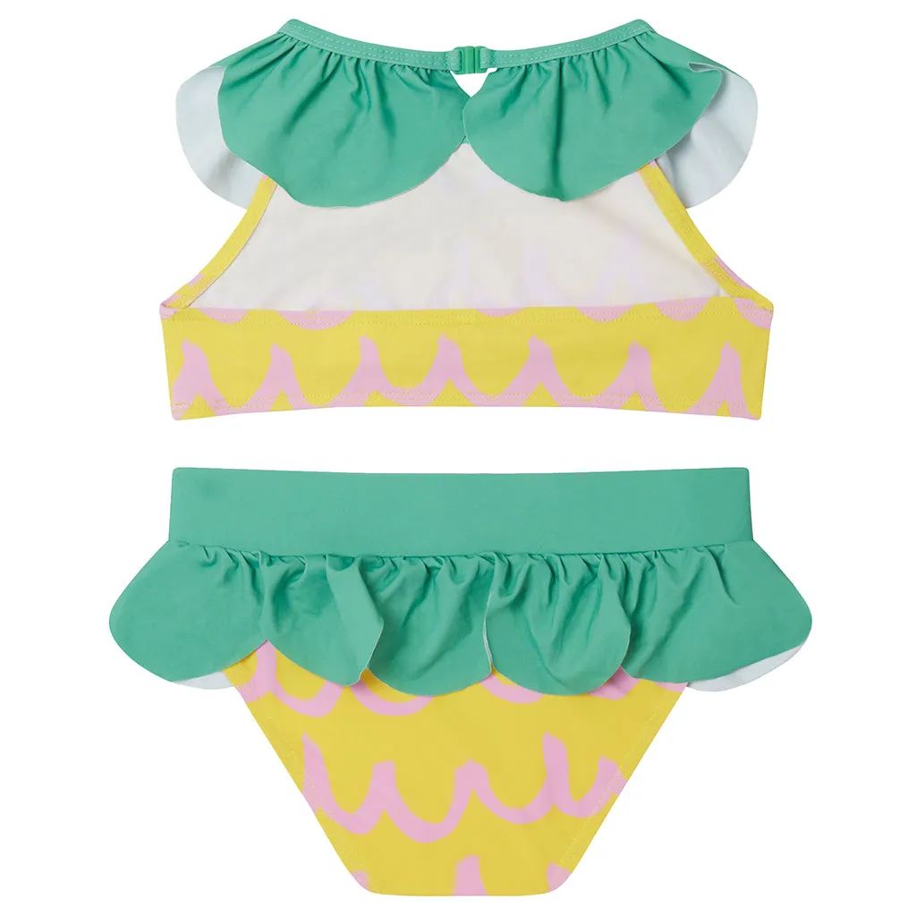 Stella McCartney Child Two Piece Swimsuit Pineapple Waves Print Yellow