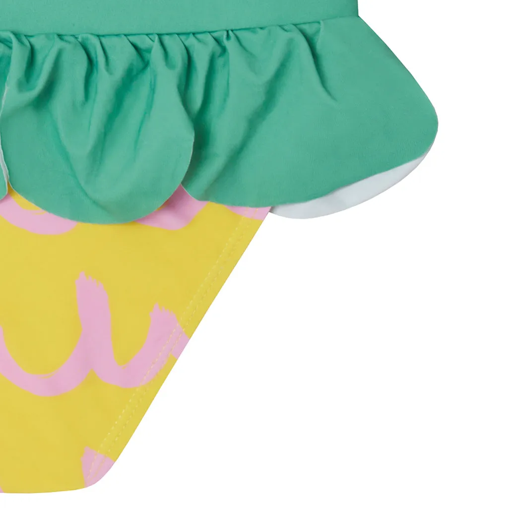 Stella McCartney Child Two Piece Swimsuit Pineapple Waves Print Yellow