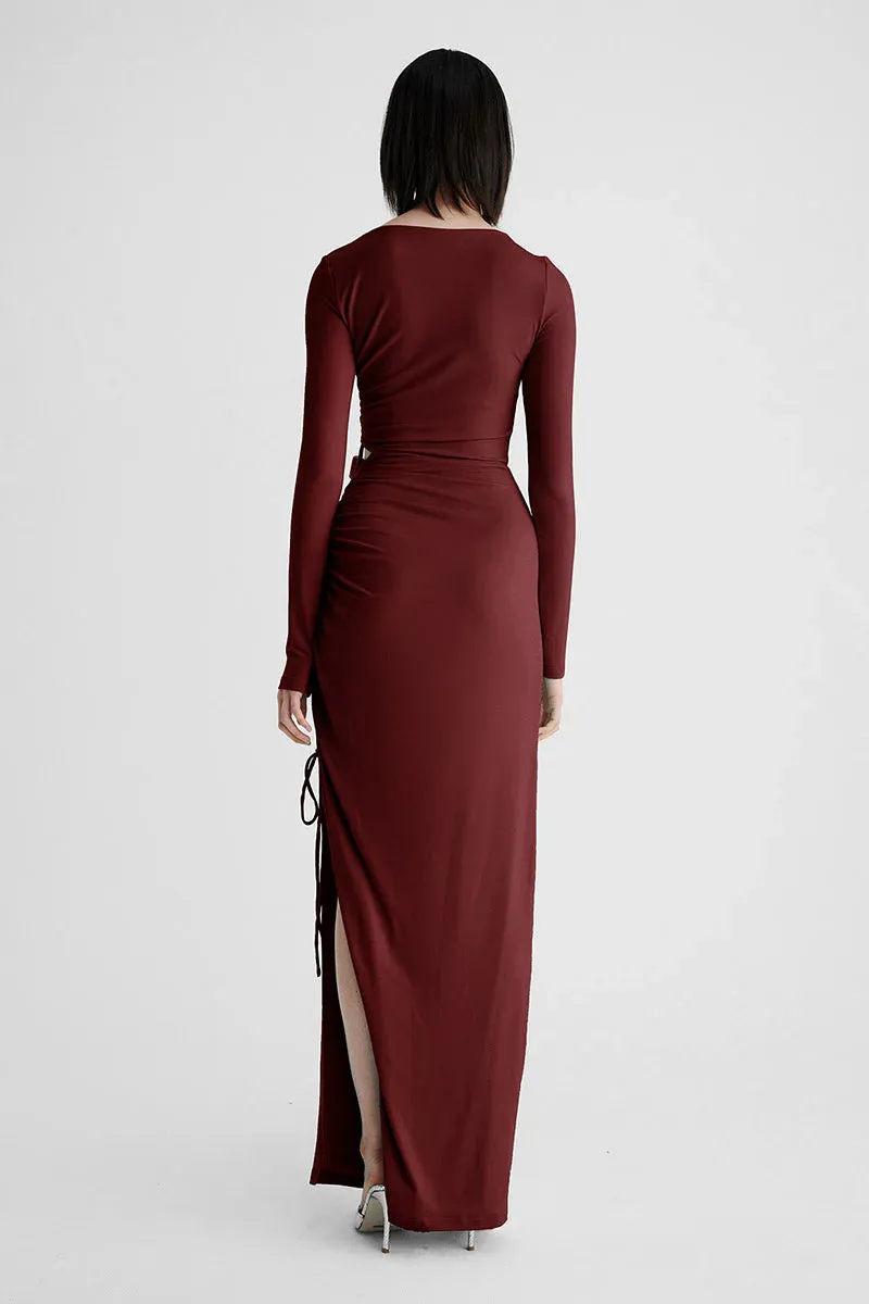 Suboo Theta Long Sleeve Maxi Dress - Mulberry