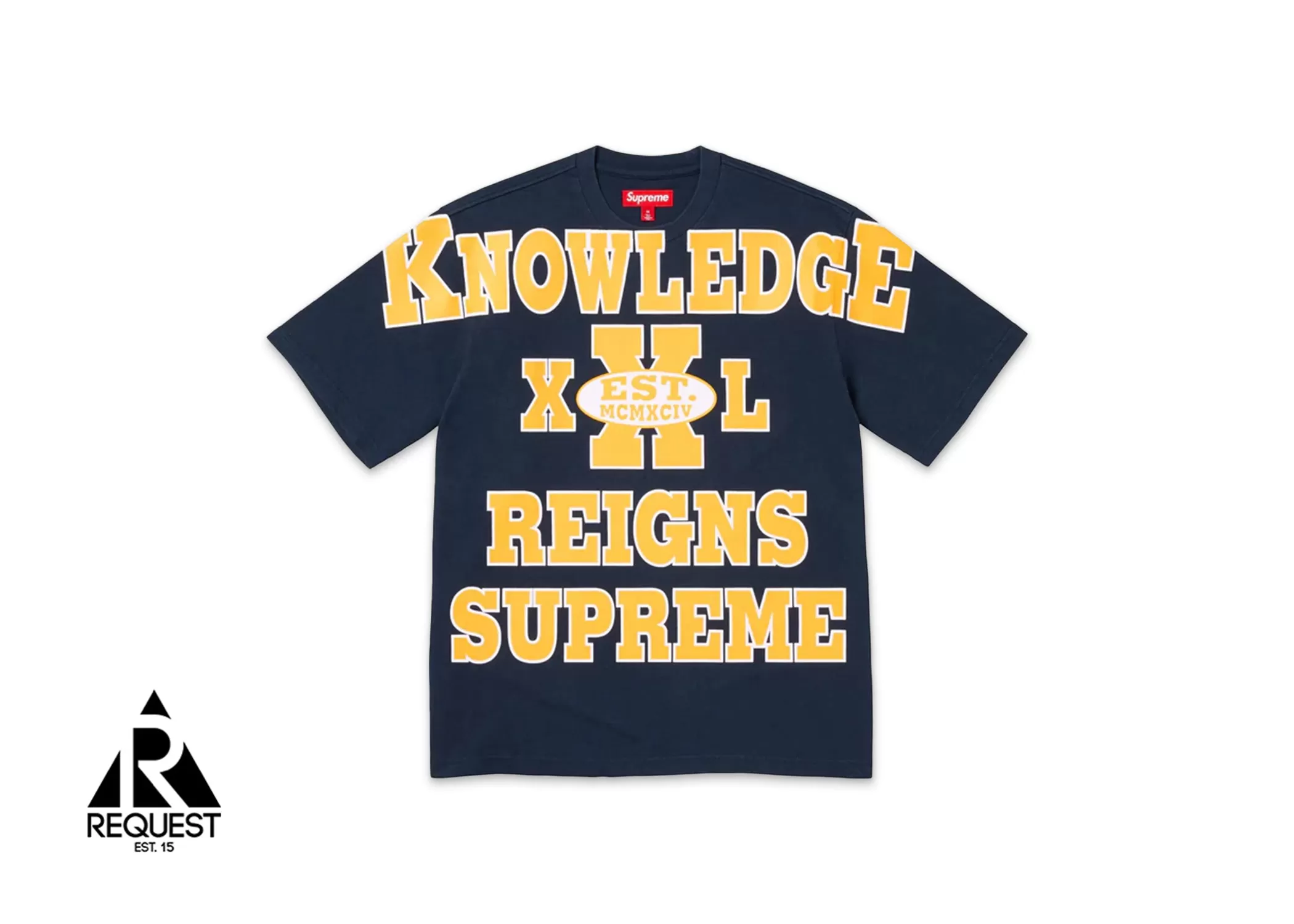 Supreme Overprint Knowledge S/S Top Navy