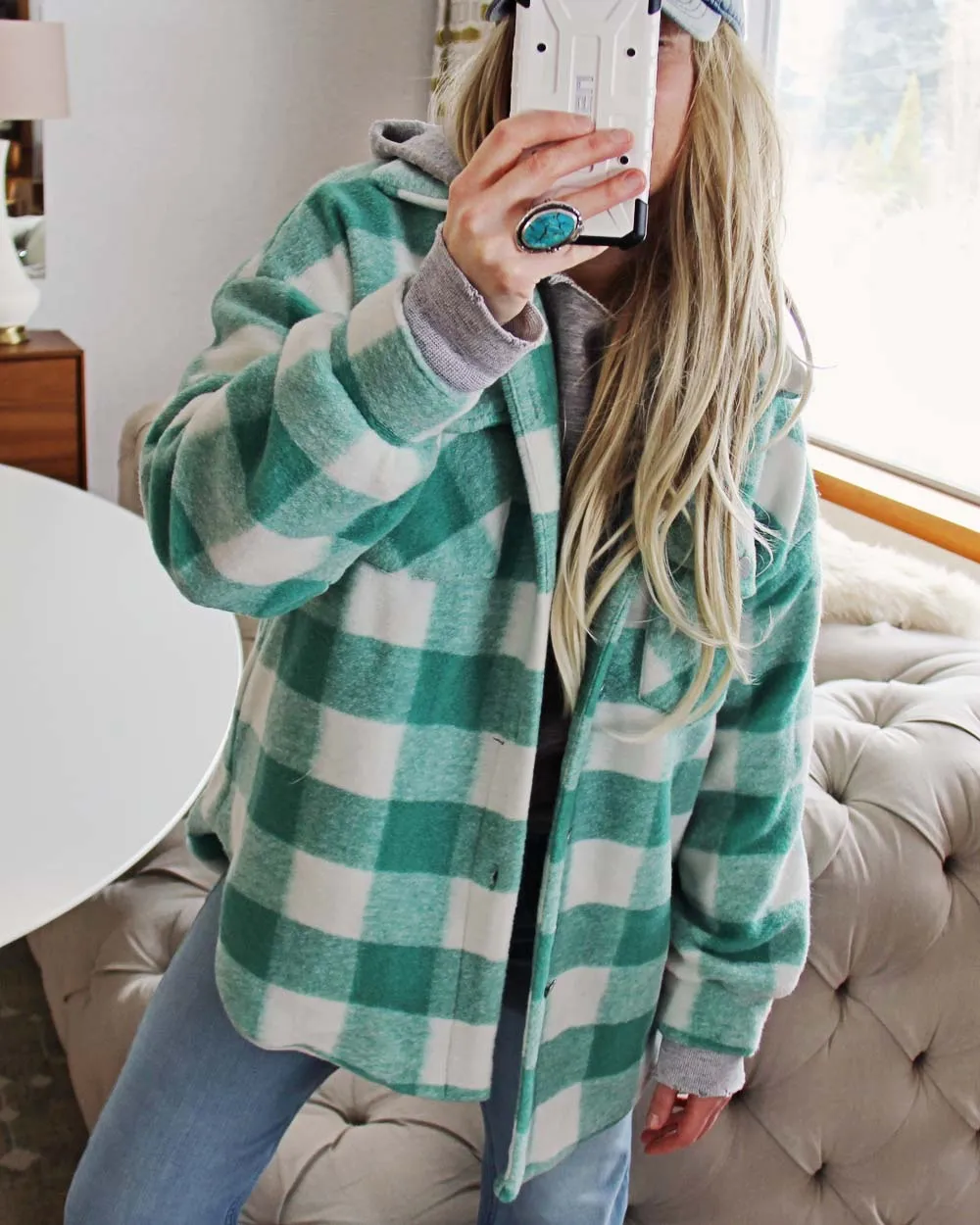 Sweet Mint Plaid Jacket