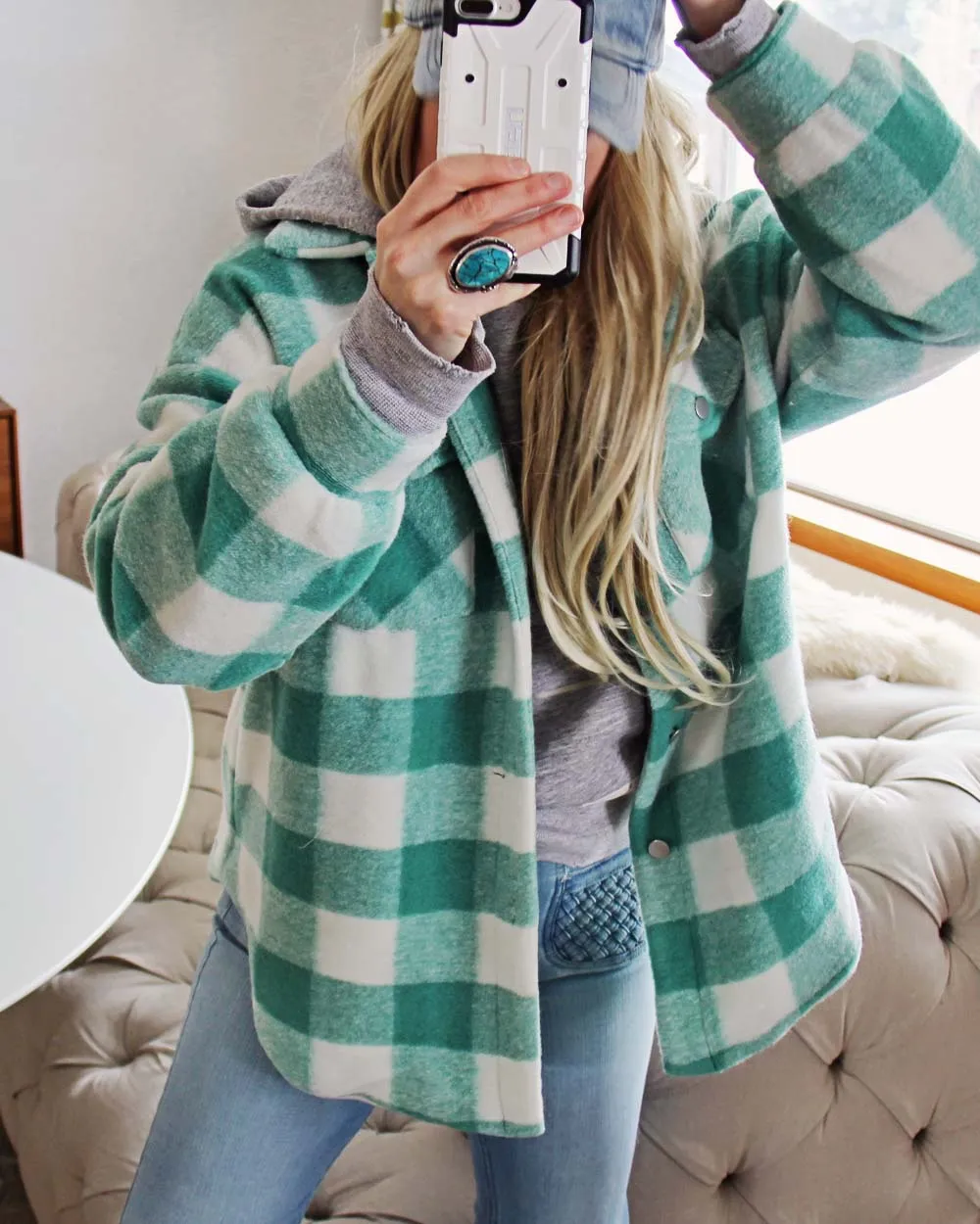 Sweet Mint Plaid Jacket