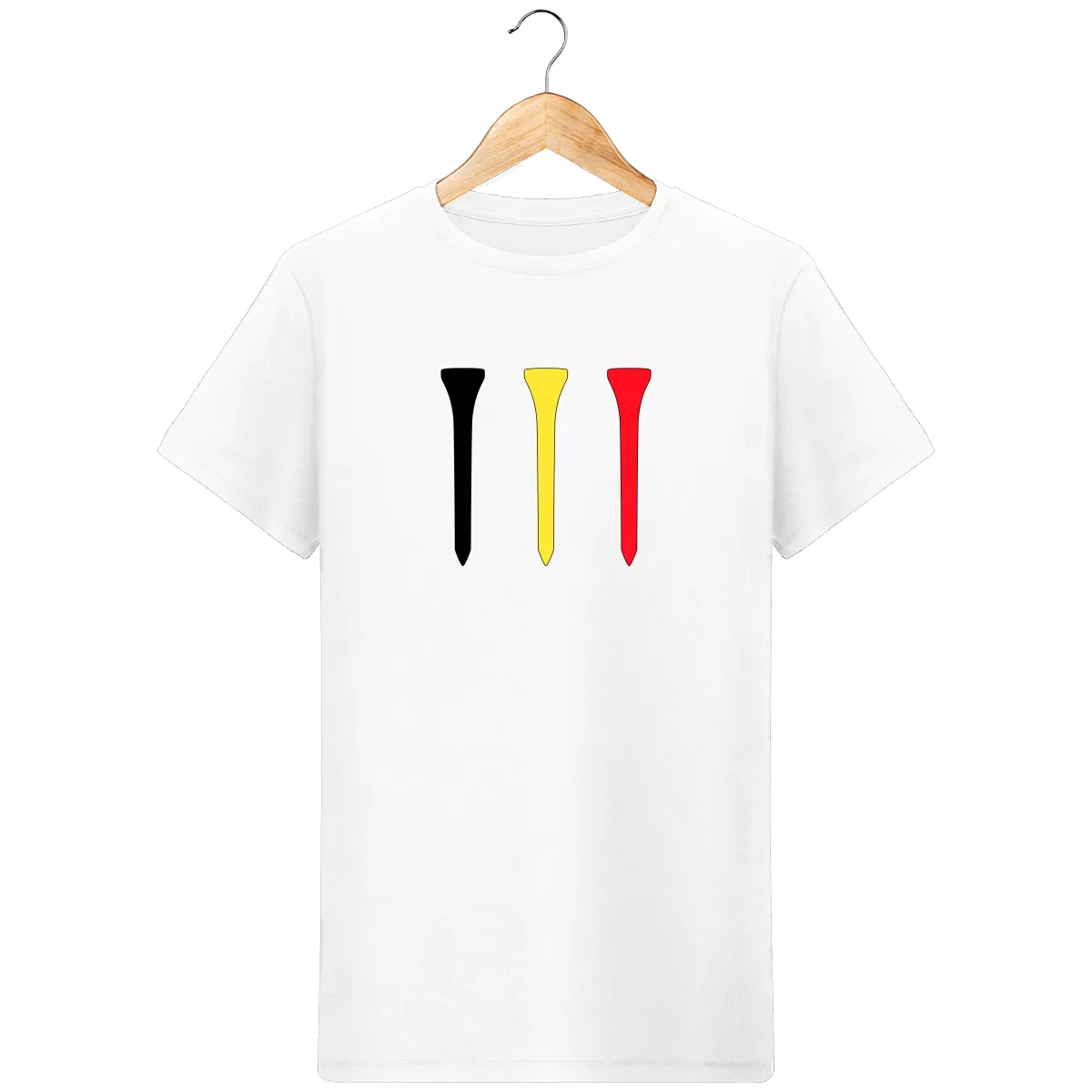 T-Shirt en coton bio TEES NOIR JAUNE ROUGE Belgique