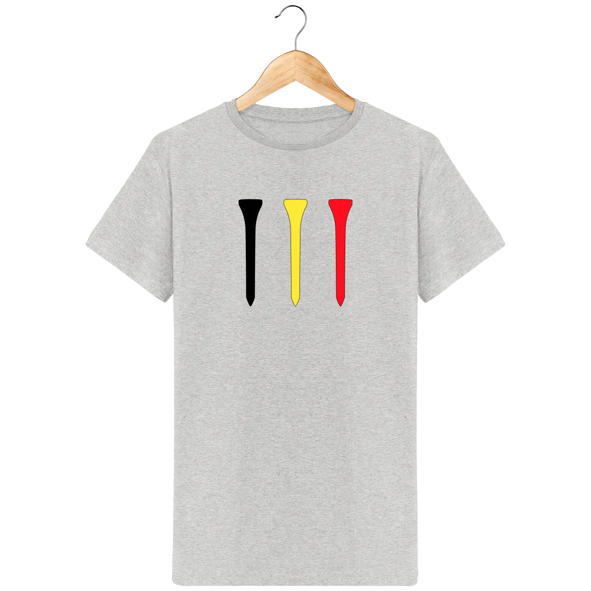 T-Shirt en coton bio TEES NOIR JAUNE ROUGE Belgique