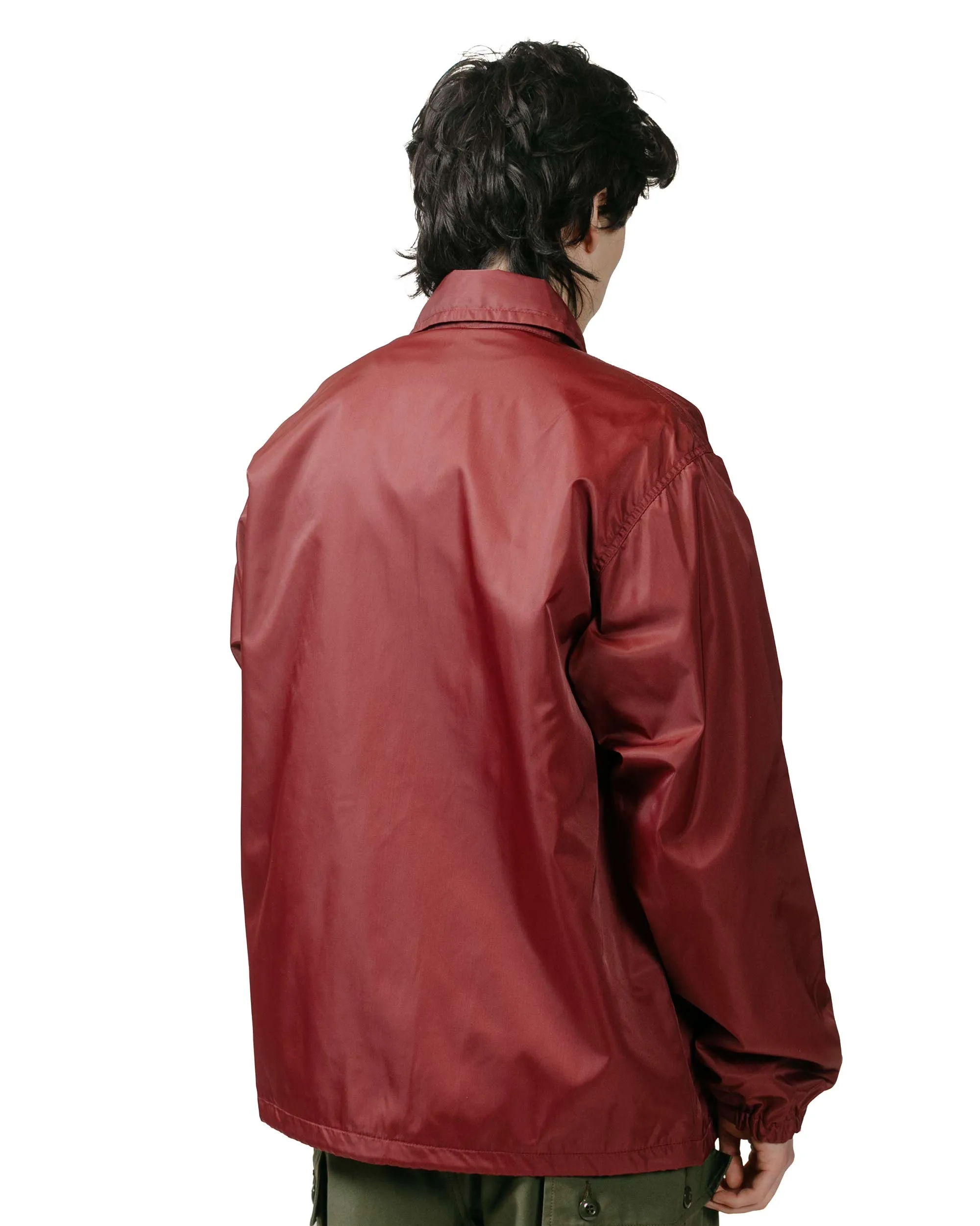 The Real McCoy's MJ24010 Nylon Cotton Lined Coach Jacket Burgundy