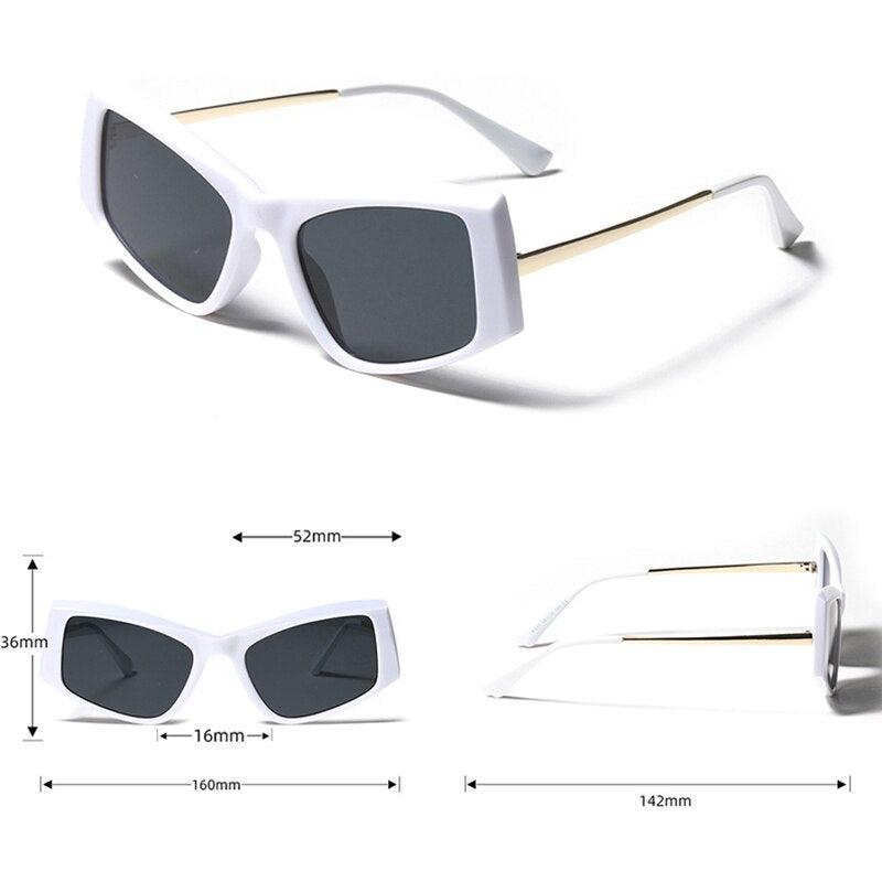 Unisex Cat Eye Designer Square Sunglasses Retro Vintage UV400