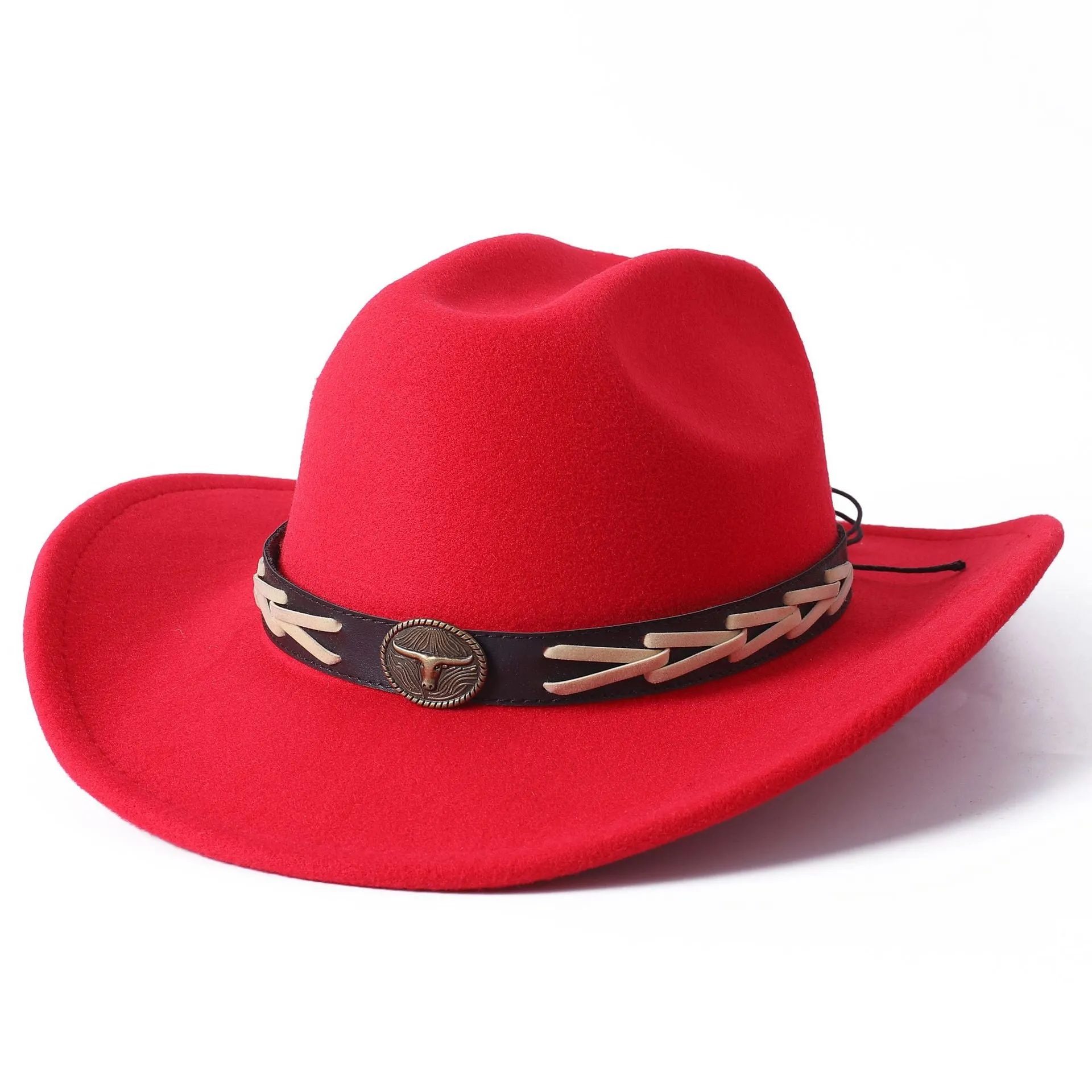 Unisex Ethnic Style Western Bull-Shaped Decor Jazz Cowboy Hat