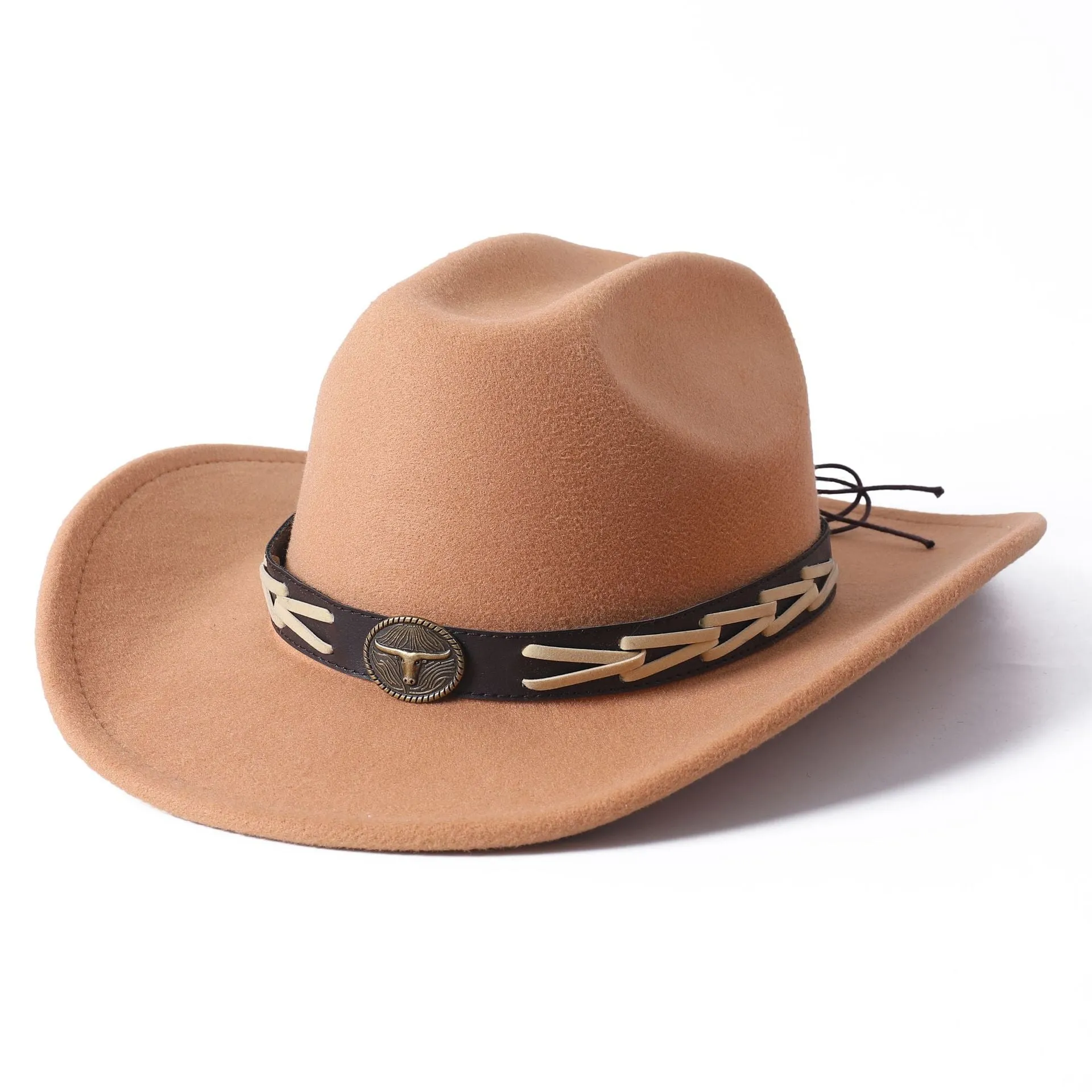 Unisex Ethnic Style Western Bull-Shaped Decor Jazz Cowboy Hat