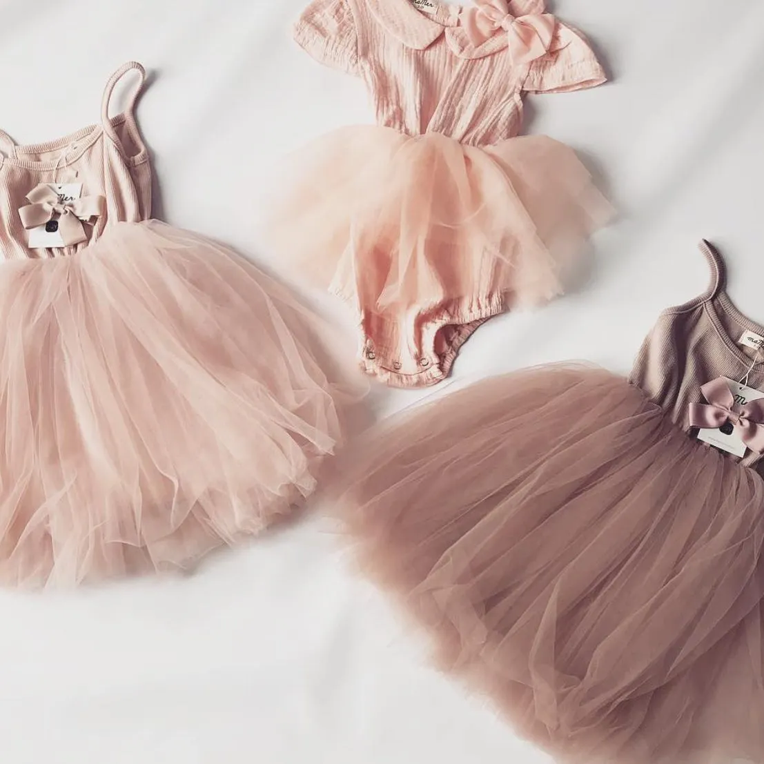 Valentina Tutu Dress - DUSTY PINK : 0-6M, 6-12M, 1-2Y, 2-3Y, 3-4Y, 4-5Y, 5-6Y, 6-8Y