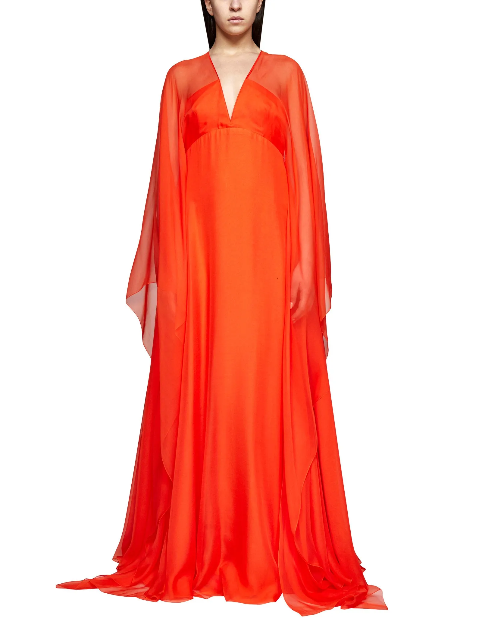 Valentino V-Neck Long-Sleeved Maxi Dress