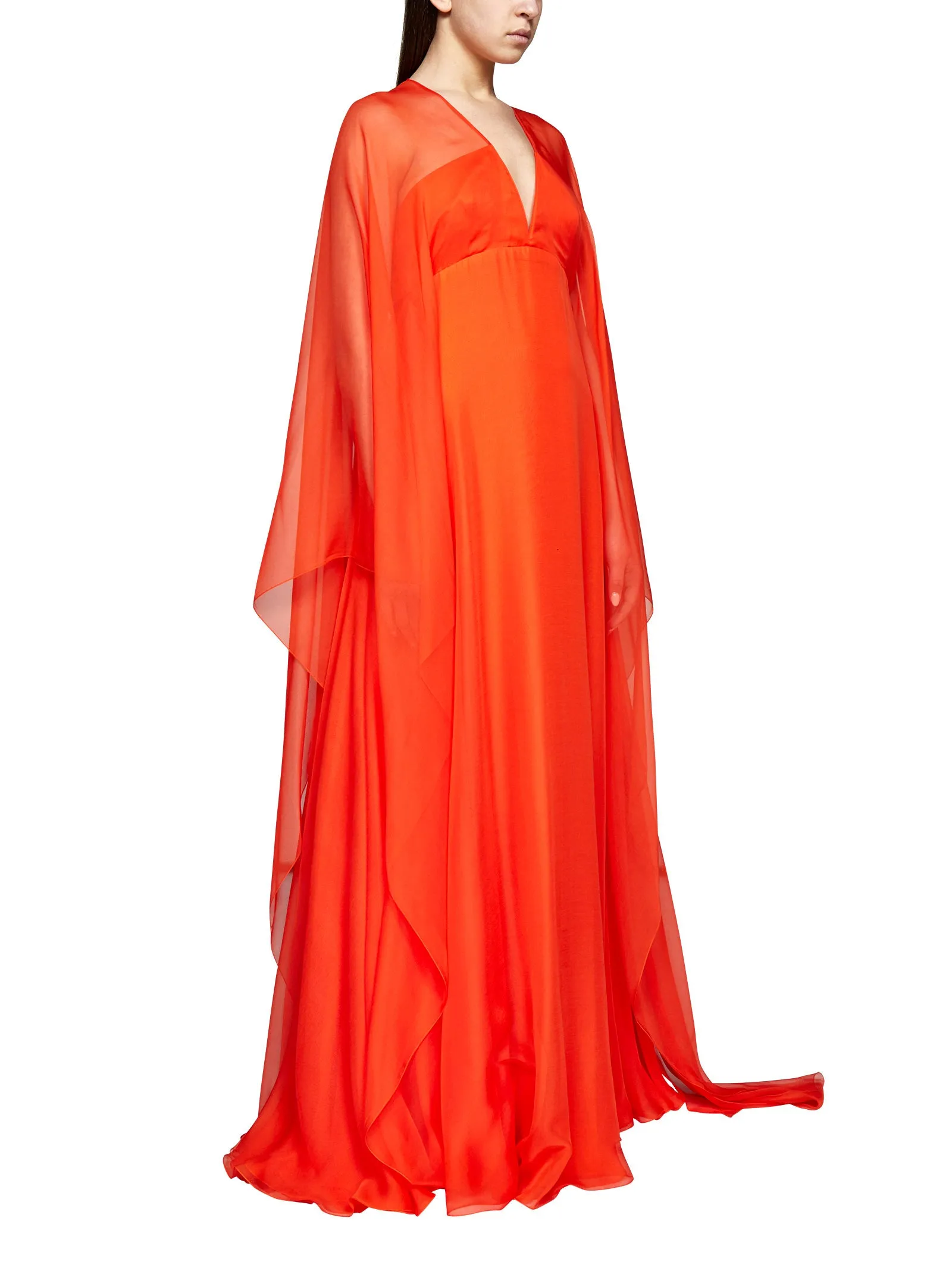 Valentino V-Neck Long-Sleeved Maxi Dress