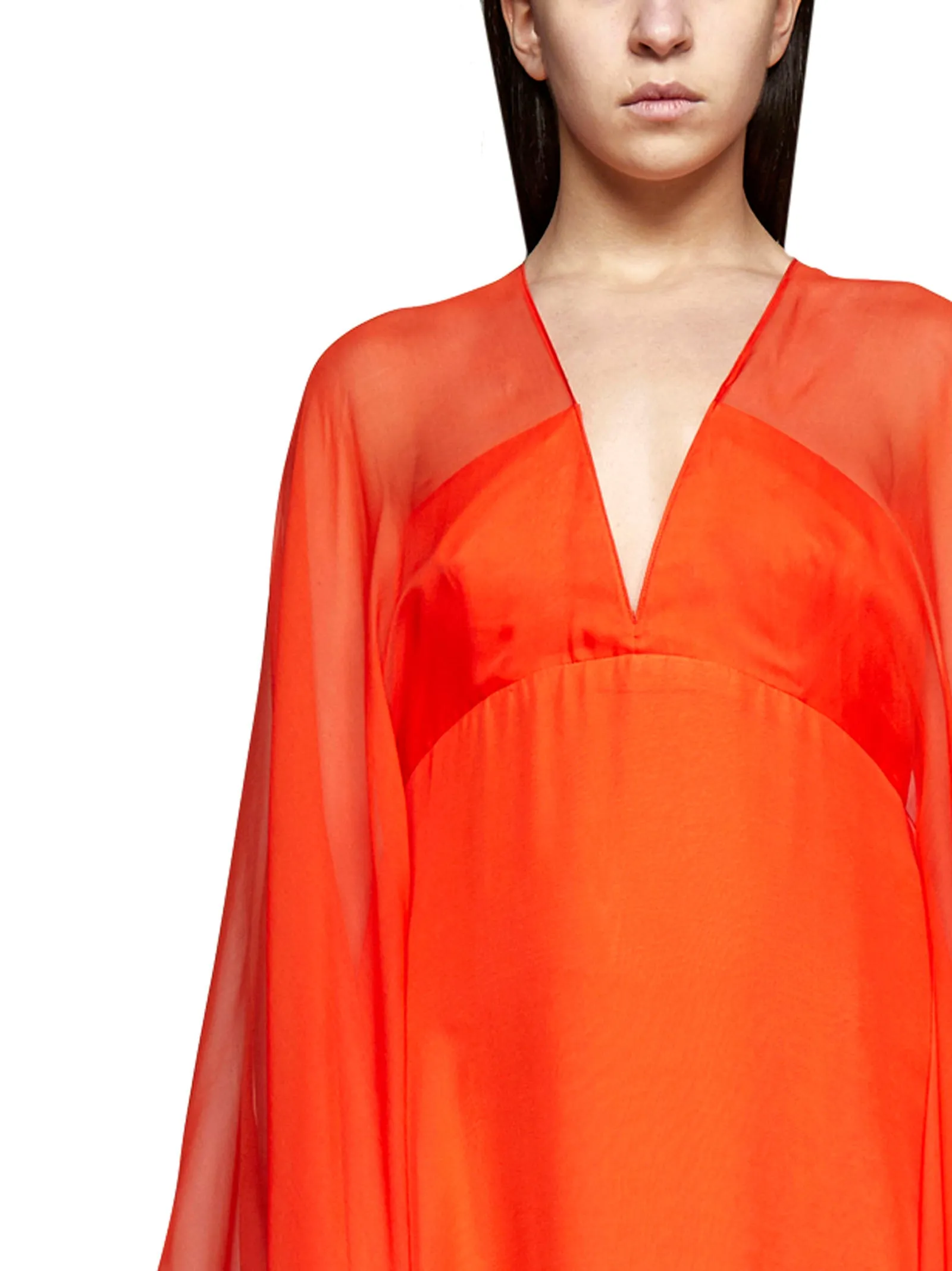 Valentino V-Neck Long-Sleeved Maxi Dress