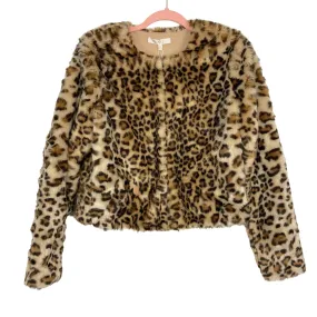 WAYF Animal Print Faux Fur Hook & Eye Closure Jacket NWT- Size XS (sold out online)