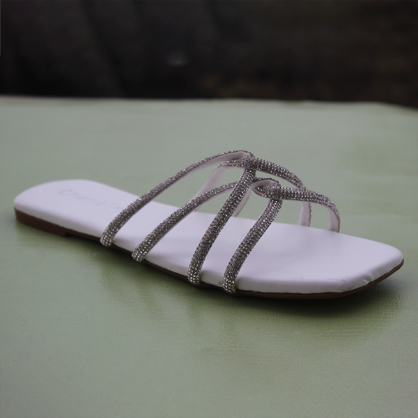 White Fancy Slippers for women