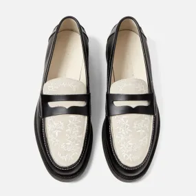 Wilde Black + White Vine Penny Loafer - Men's