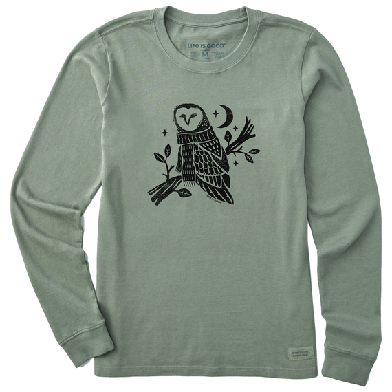 Women's Warmly Dressed Owl Long Sleeve Crusher Tee