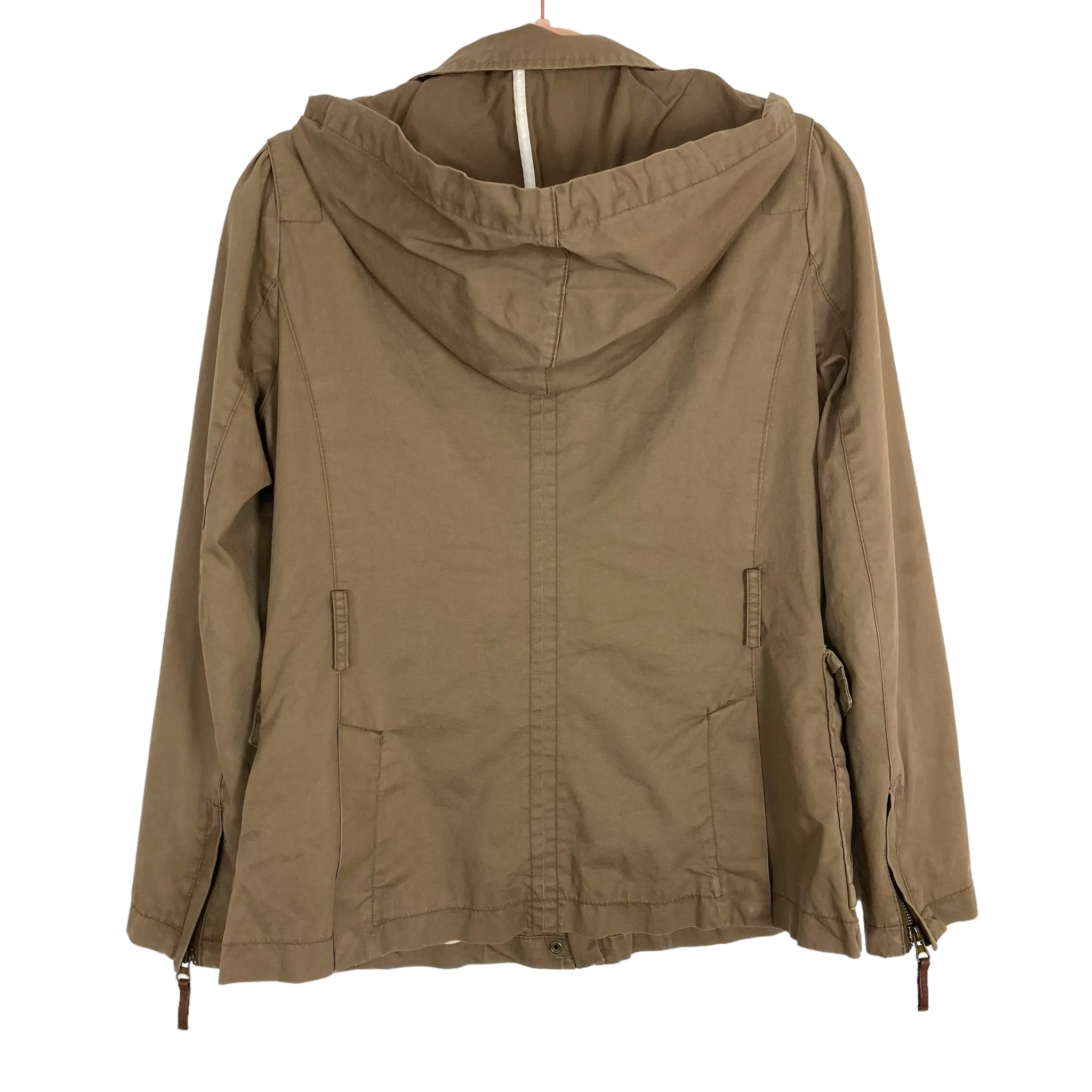 Zara Basic Olive Detachable Hooded Jacket- Size S